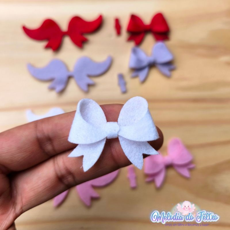 laço em feltro 10 unidades Mod 2 - recorte a laser em Oferta na Shopee