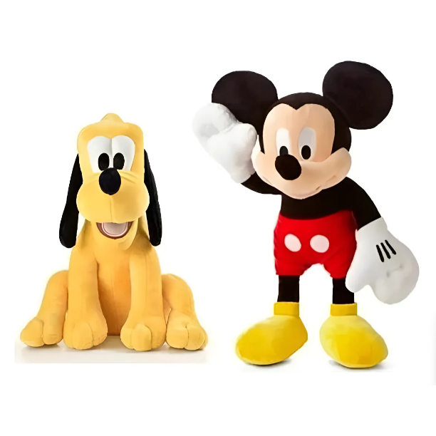 2 Bonecos De Pelucia Pluto E Mickey