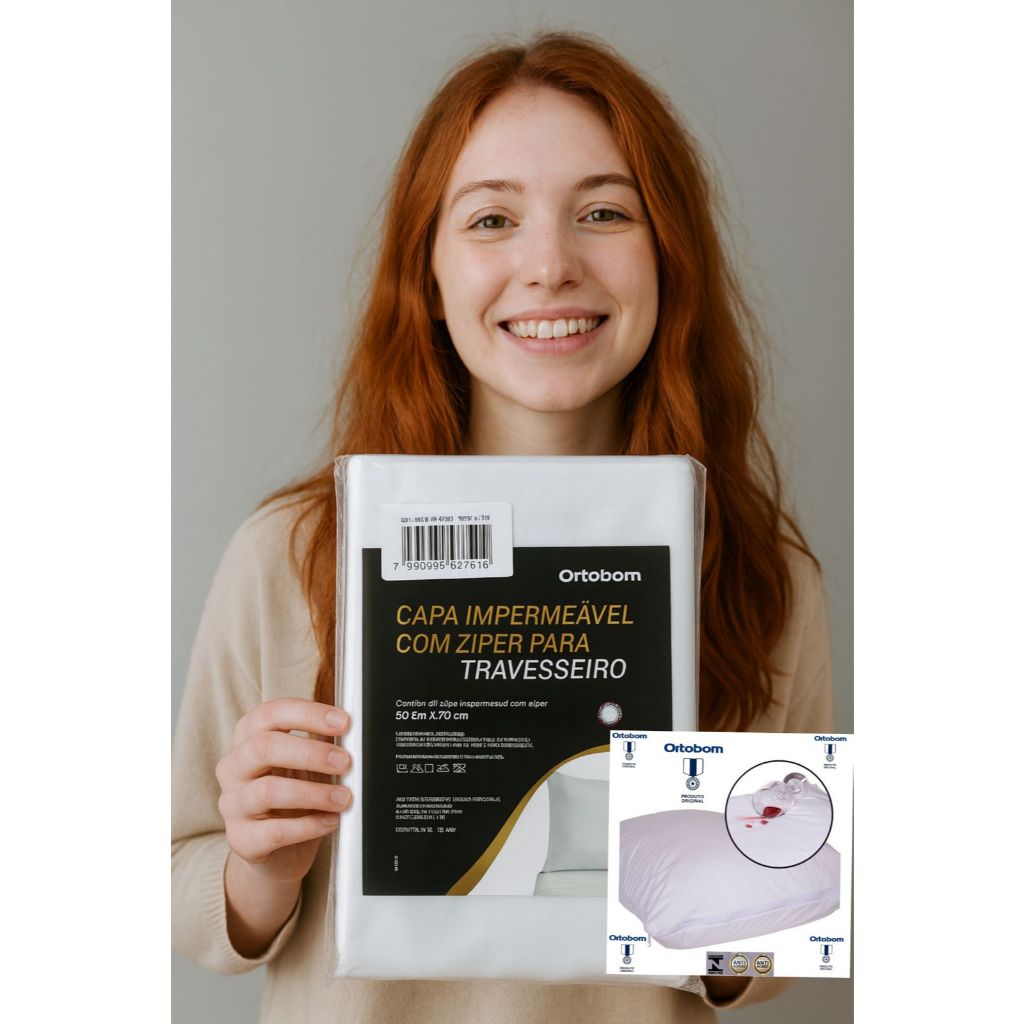 Capa Fronha Protetora Ortobom de Travesseiro Impermeável Anti-ácaro em Oferta na Shopee