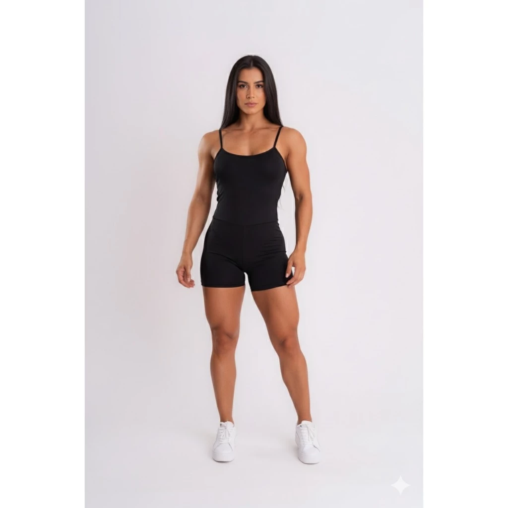 Macaquinho Fitness Academia Confortável Zero Transparecia Elástico Malha Premium — imagem 1