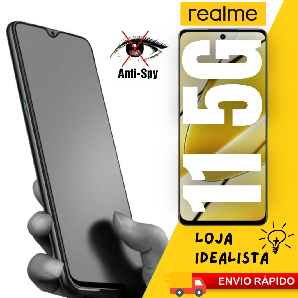 Película Ceramica Fosca Privacidade P/ Realme 11 5G Matte Antispy 9D 3D - Envio Rapido em Oferta na Shopee