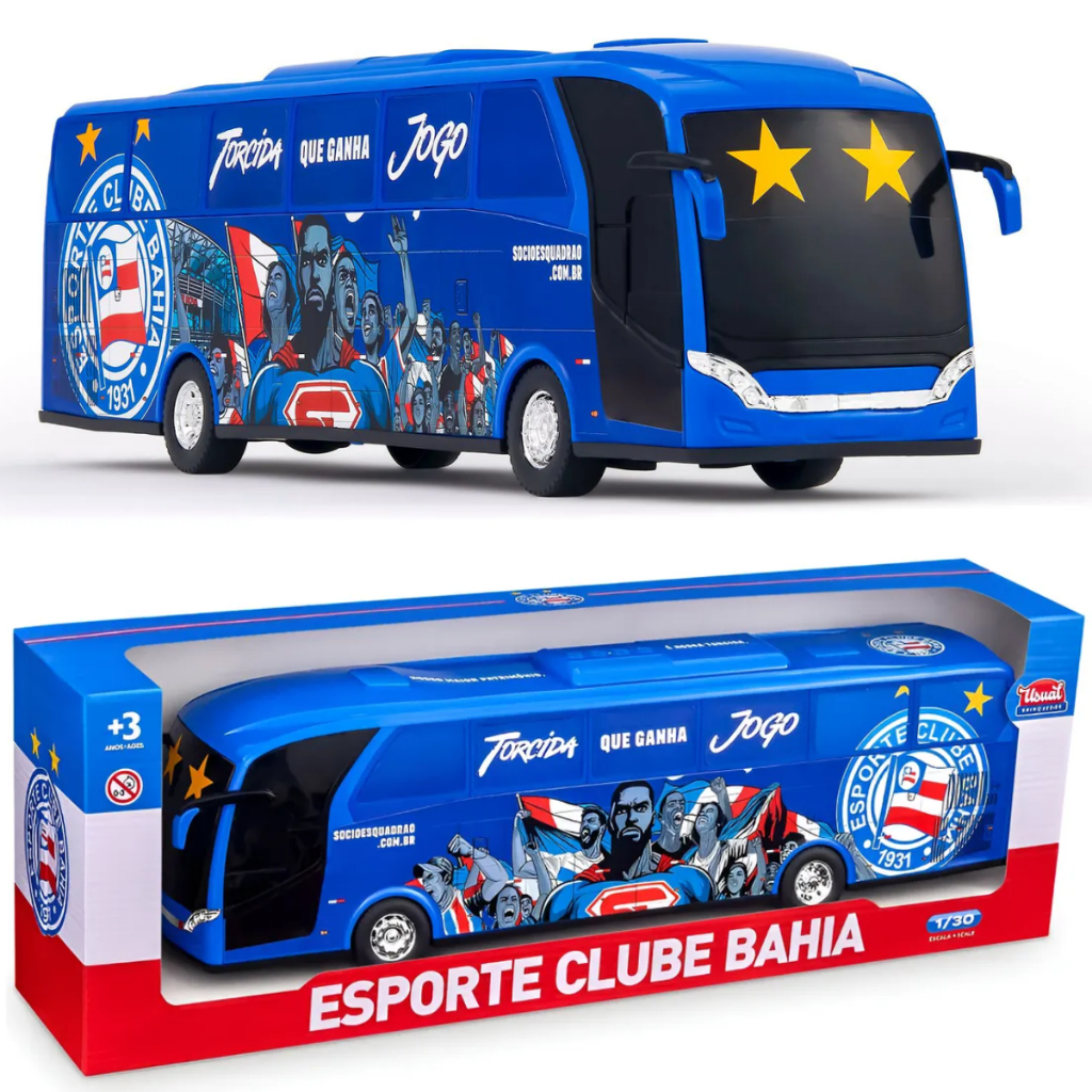 Miniatura Réplica Ônibus Brinquedo Coleção Torcedor Time Bahia Futebol Clube Oficial em Oferta na Shopee