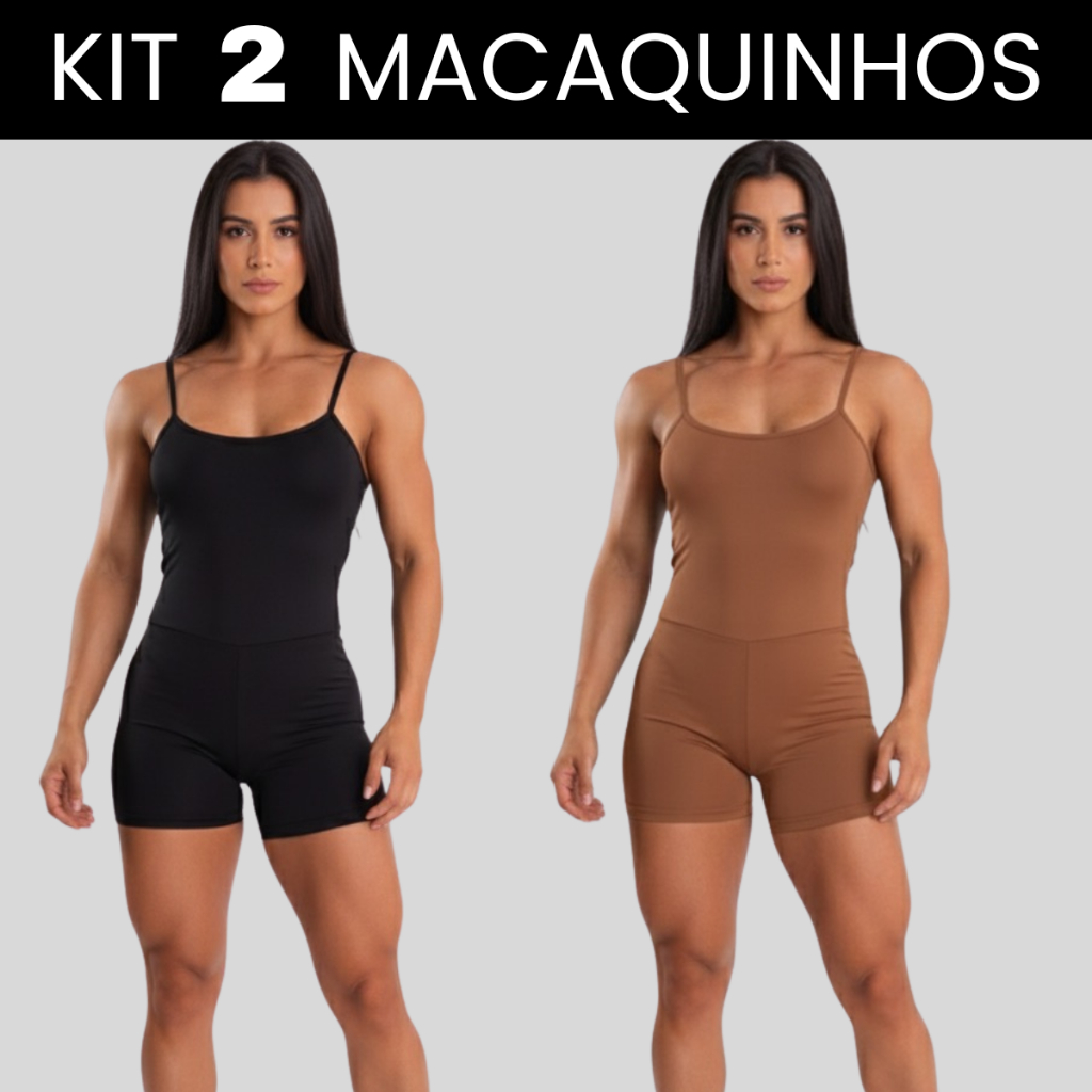 Kit 2 Macaquinhos Fitness Academia Confortavel Zero Transparencia Elastico Tecido Premium em Oferta na Shopee