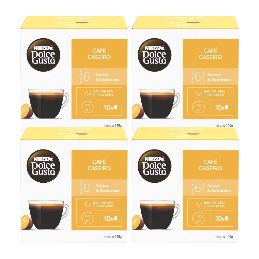 Dolce Gusto Café Caseiro Kit 4 Caixas - 40 Cápsulas Original