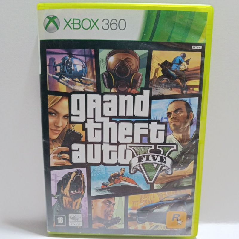 GTA V (dois discos) jogos xbox 360 mídia física(sem o mapa)