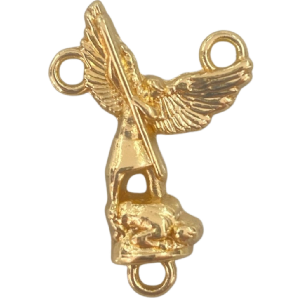 Kit 20 Entremeio São Miguel Arcanjo Dourado Cataforético Para Montagem De Terço Artesanato Religioso