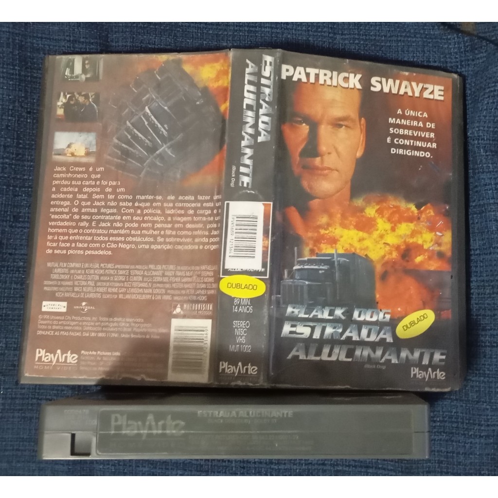 VHS Dublado Black Dog Estrada Alucinante - Patrick Swayze