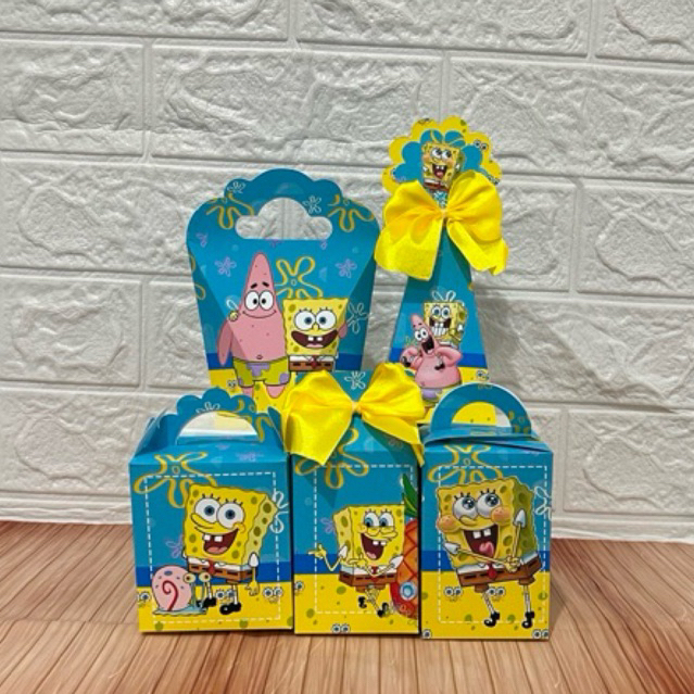 kit festa Bob esponja  Aniversário Personalizados Lembrancinha caixinhas para festa PEGUE E MONTE