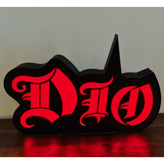 Luminária Dio Rock Decorativa neon Light Box Lâmpada Luz