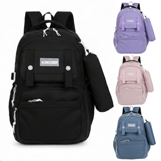 Mochila Escolar Com Estojo De Grande Capacidade Para Estudante Masculino/ Feminina Nylon Impermeavel em Oferta na Shopee