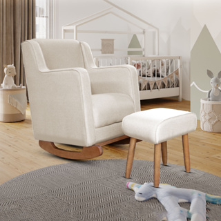 ENVIO RÁPIDO - Kit Poltrona e Puff Amamentação Base de Balanço Veludo Premium Diversas Cores em Oferta na Shopee