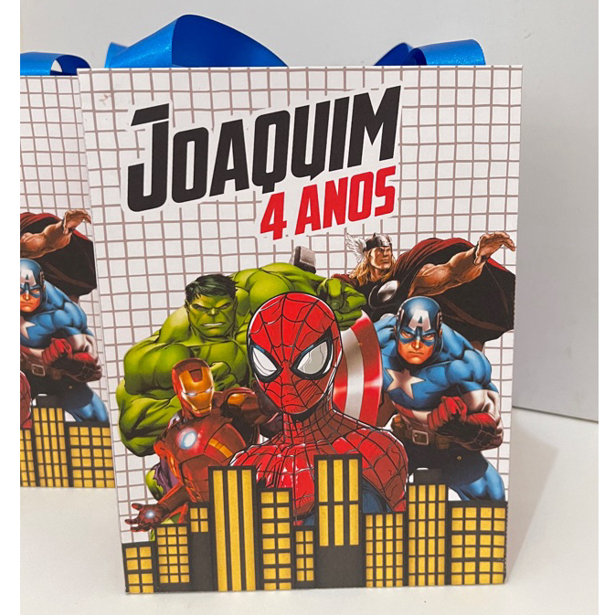 Sacolinha Personalizada Vingadores | Sacolinha | Lembrancinha Aniversário PEGUE E MONTE