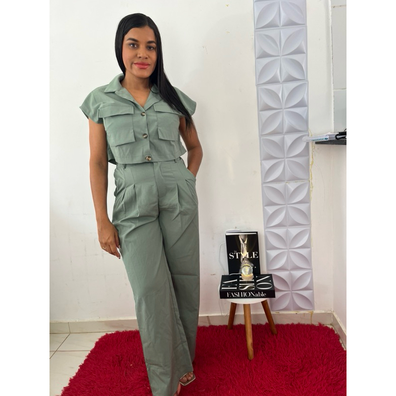 CONJUNTO VERDE ALFAIATARIA CONFORTÁVEL TAM M|Conjunto São João|Envio imediato do Brasil