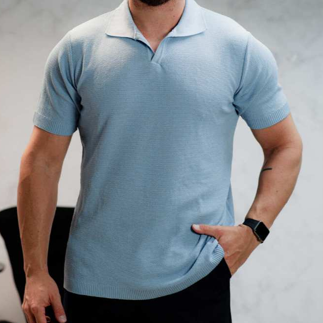 Camisa Gola Polo Tricot Masculina Lisa Clássica Modal Tech Confortável P ao GG Roupa Casual Elegante