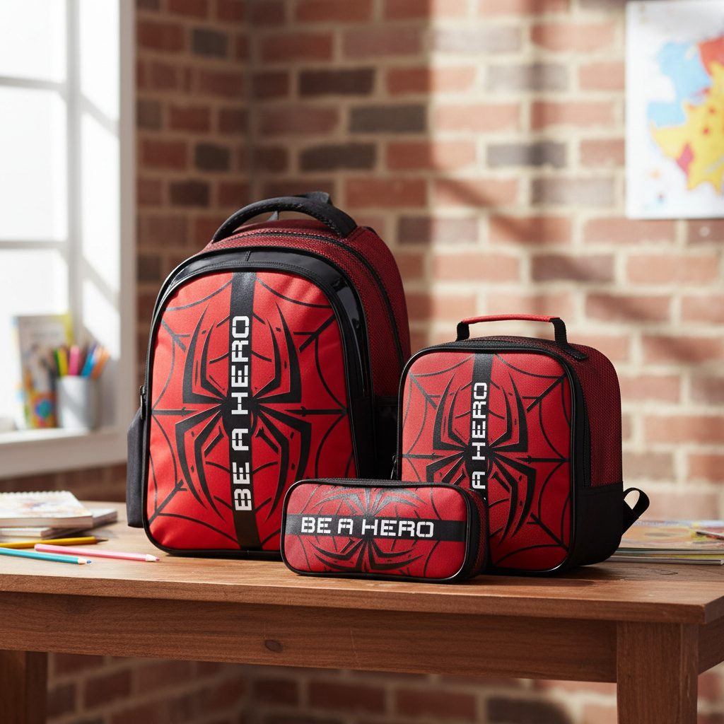 Kit Mochila Costas Grande Escolar Masculina 17l Homem Aranha Com Lancheira E Estojo Spider Hero em Oferta na Shopee