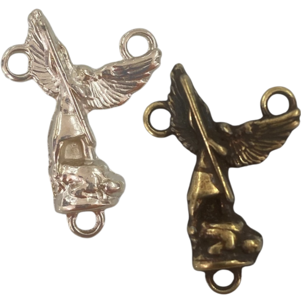 Kit Entremeios São Miguel Arcanjo Níquel Ouro Velho Para Fazer Terço Colar Artesanato Religioso
