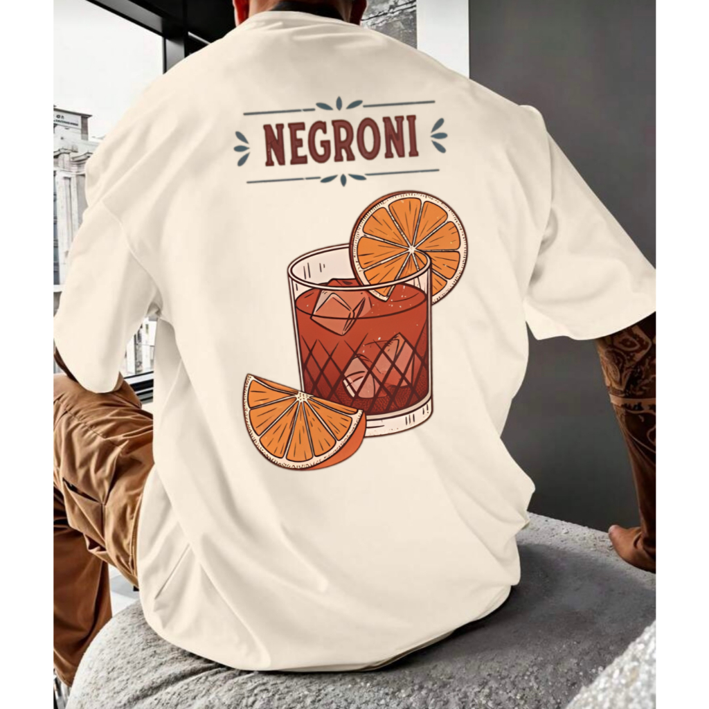 Camiseta Oversized Masculina Camisa Streetwear Estilosa e Confortavel Academia Festa Estampada Negroni 100% Algodão