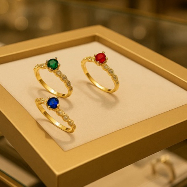 Anel solitário formatura Banhado a Ouro 18K – Elegante para Formatura ou Uso Diário Noah joias