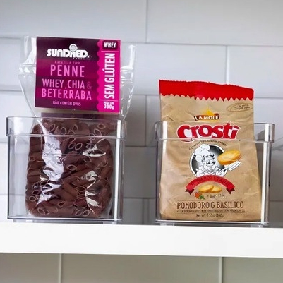 Organizador Clear Armário Multiuso Empílhavel Cozinha Dispensa Geladeira - Ou 30x20x13