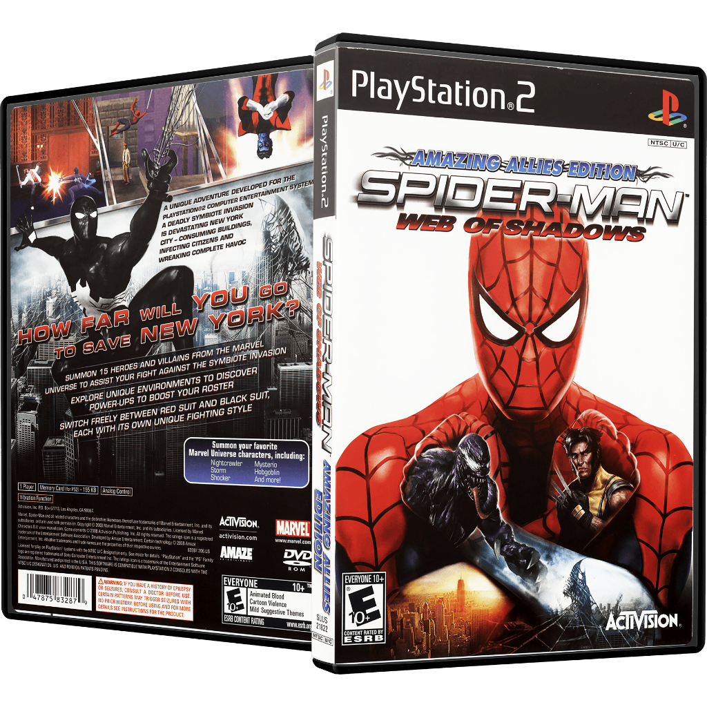 Homem Aranha (Spider Man) Web of Shadows PS2 – Mídia Física Com Encarte + Box Completo
