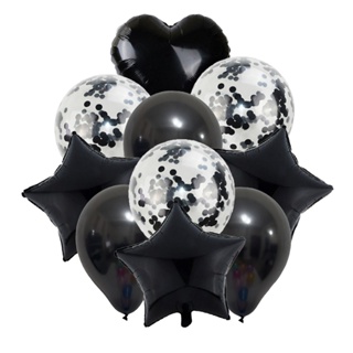 Kit Buque Balões Preto Latex E Metalizado Kit C/10 Balão em Oferta na Shopee
