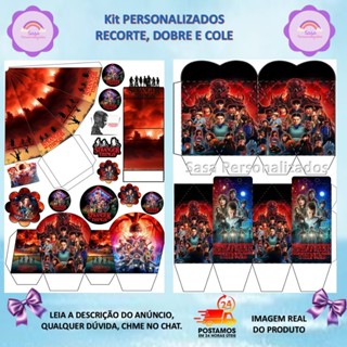 TEMA STRANGER LEMBRANCINHA 80/200 ITENS - COM OU SEM NOME em Oferta na Shopee