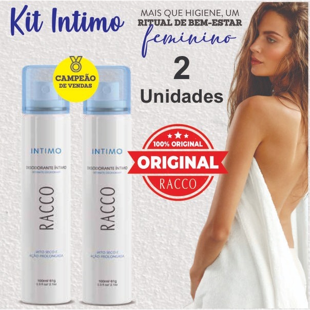 Kit Intimos Desodorante Racco Jato Seco Íntimo 100ml C/2