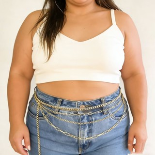 Cintos Feminino Com 4 Corrente nomal/plus size dourado e prata De Metal importado 2026 em Oferta na Shopee