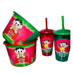 5 Kit Personalizado Balde 1,5 + Copo 500ml Magali