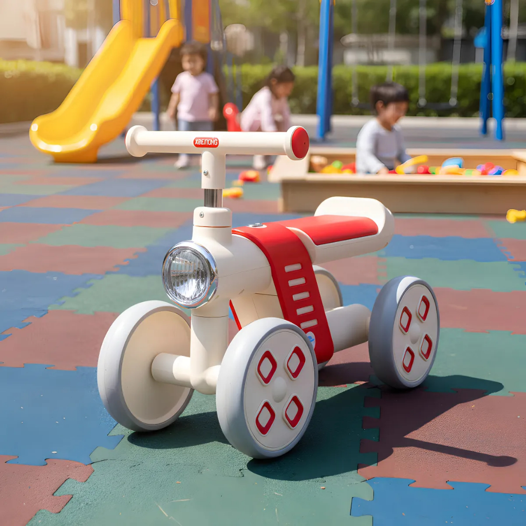 Mini Bike Equilibrio Infantil Quatro Rodas Estavel Divertida Vermelha Criança