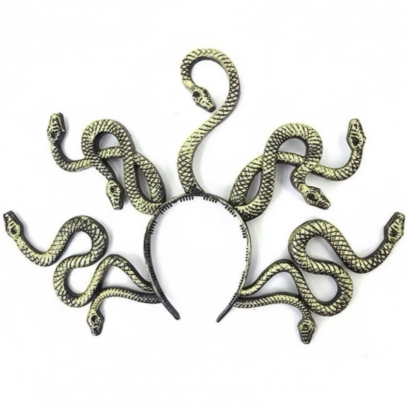 Tiara Medusa Realista Cobras 3D para Fantasia e Cosplay Carnaval