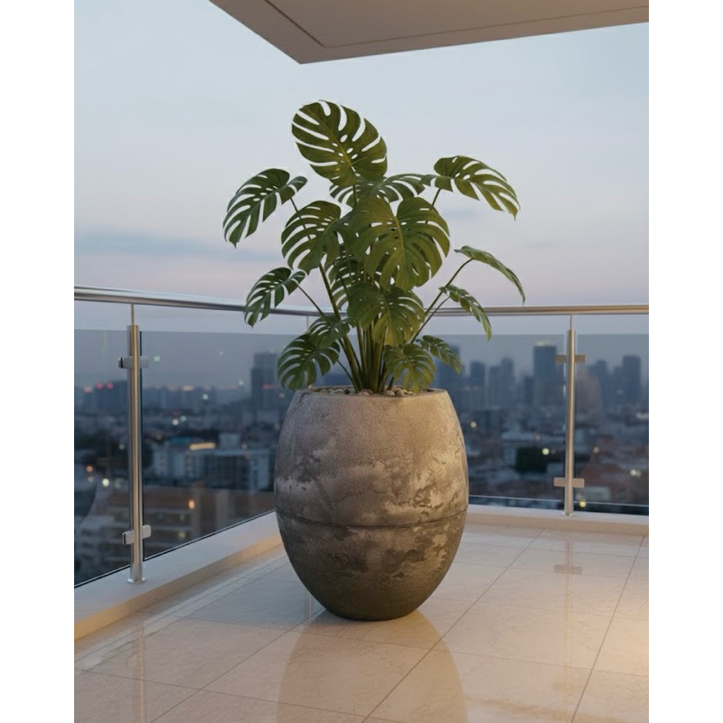 Vaso Para Plantas Modelo Oval Luxo Tamanho G (50cm) em Polietileno em Oferta na Shopee