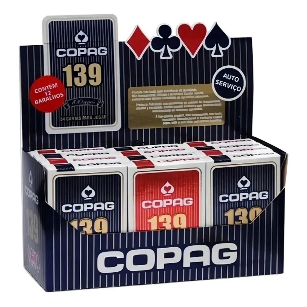 Baralho 139 Reciclável – Naipe Tradicional –  1, 2 ou 4 Unidades