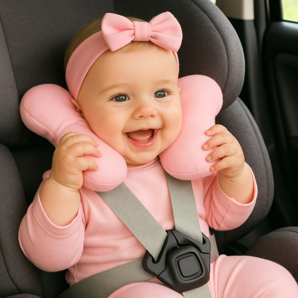 Almofada para Pescoço Bebe Conforto fofinha Apoio de Cabeça 100% Algodão