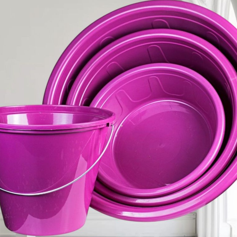 Kit Lavanderia com 3 Bacias 28L + 15L + 7,5L e 1 Balde 5,5L Multiuso Utilidades