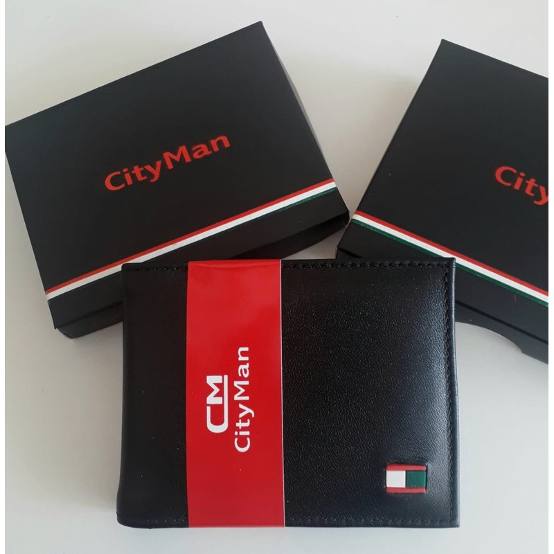 carteira masculina social de couro legitimo 1 unidade na caixa para presente