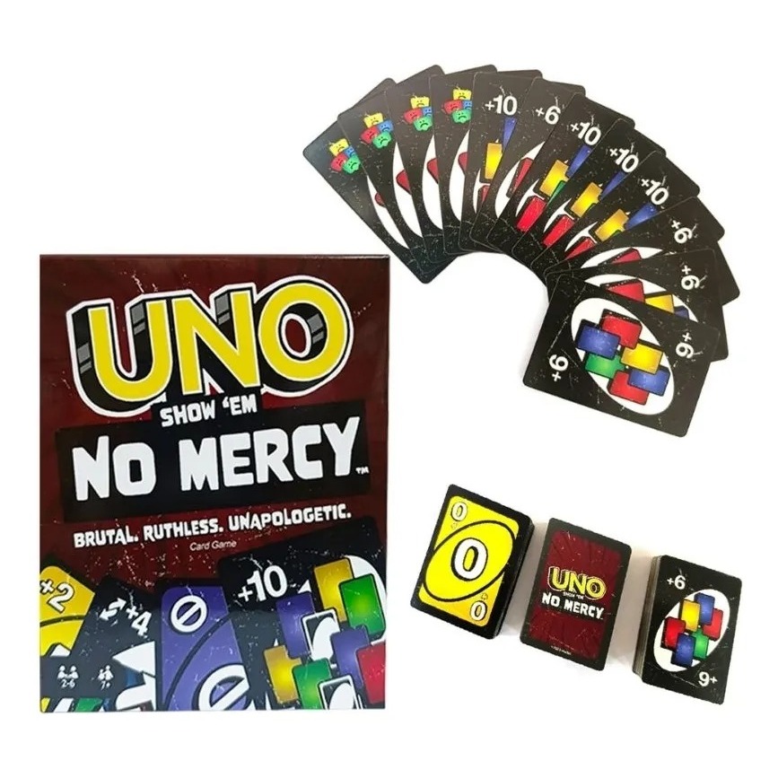 Mattel UNO NO MERCY Jogo de Cartas Brinquedo para Crianças Card Games