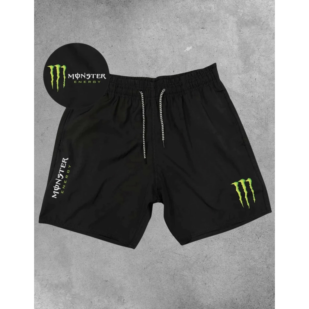 Bermuda Masculino Elastano Modelo Academia - Monster 02 - Esportivo Ideal para lazer corridas e esportes Promoção