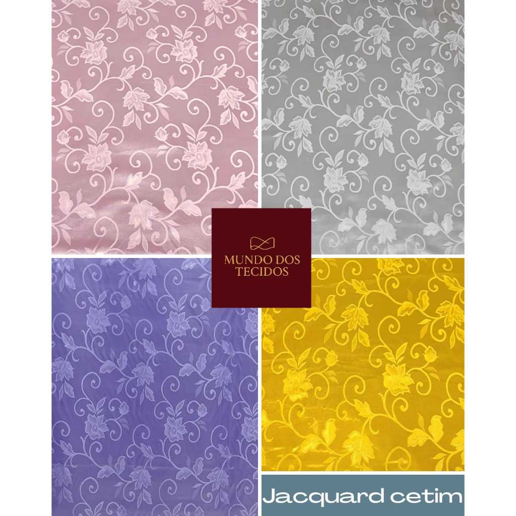 5 Metros Tecido Cetim Jacquard Jacar Jakar Decoracao Varias Cores