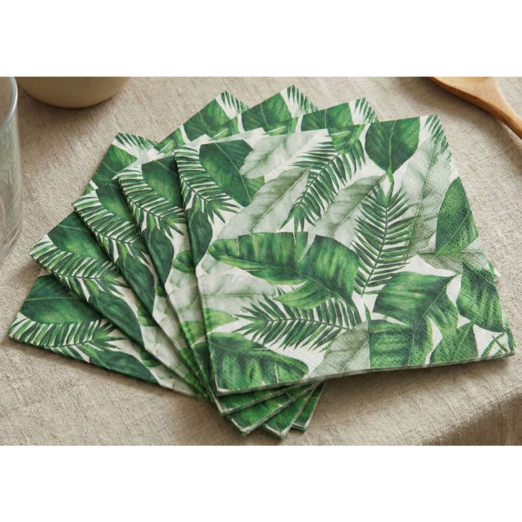 Guardanapos Papel Decorado Folhagens Verde Cromus