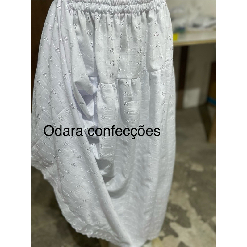 saia lesie branca/conjunto 3m e 5m de roda umbanda/candomblé em Oferta na Shopee