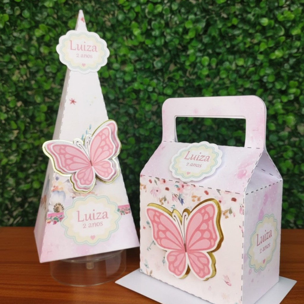 Kit Lembrancinhas personalizadas Jardim encantado- Jardim das borboletas - Caixinhas personalizadas.