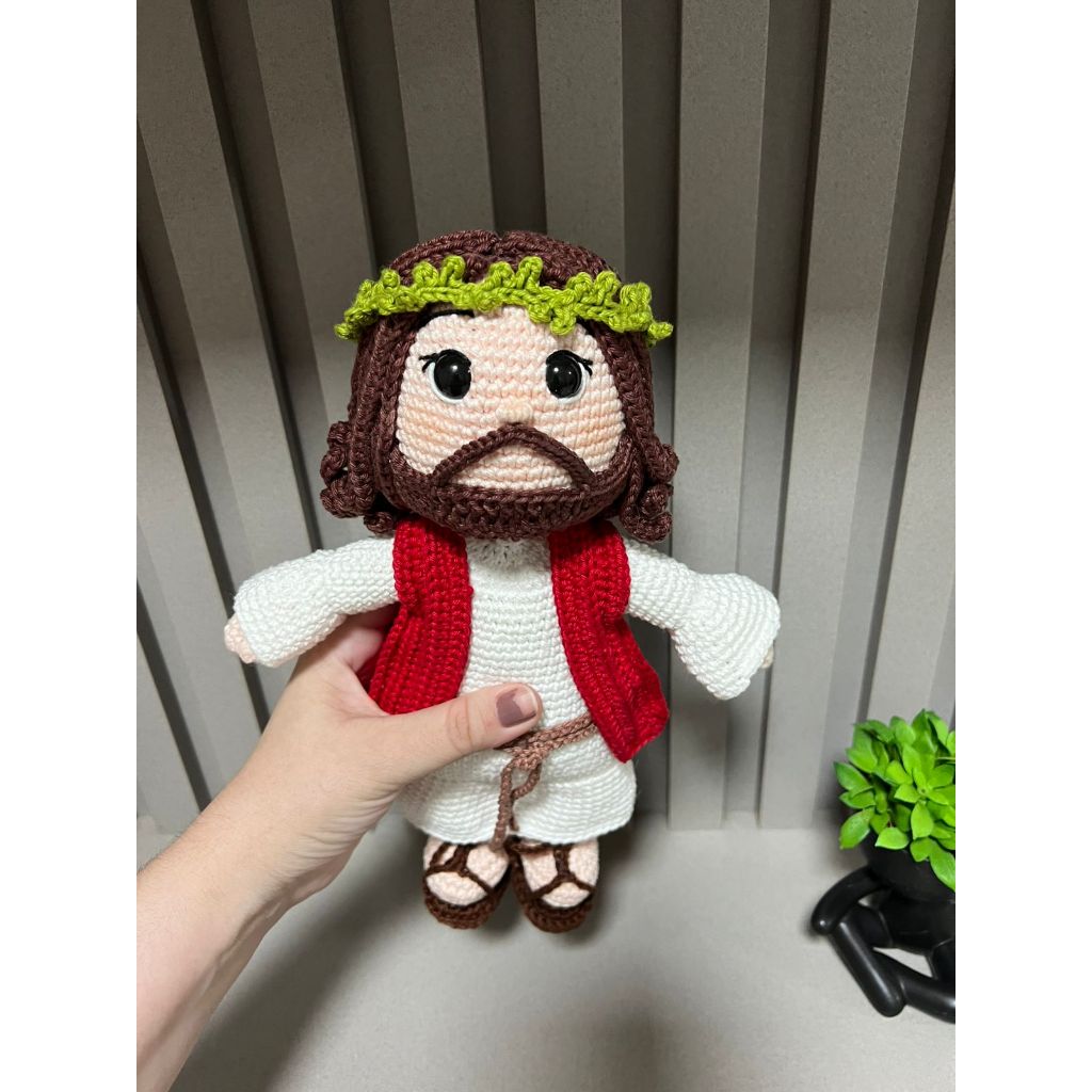 Amigurumi Jesus, Pelúcia de crochê em Oferta na Shopee