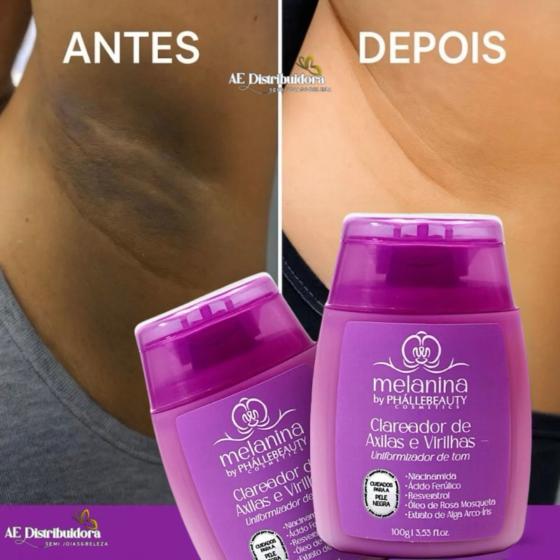 Clareador de Axilas e Virilhas Melanina PhálleBeauty – Uniformize Sua Pele e Ilumine em Oferta na Shopee