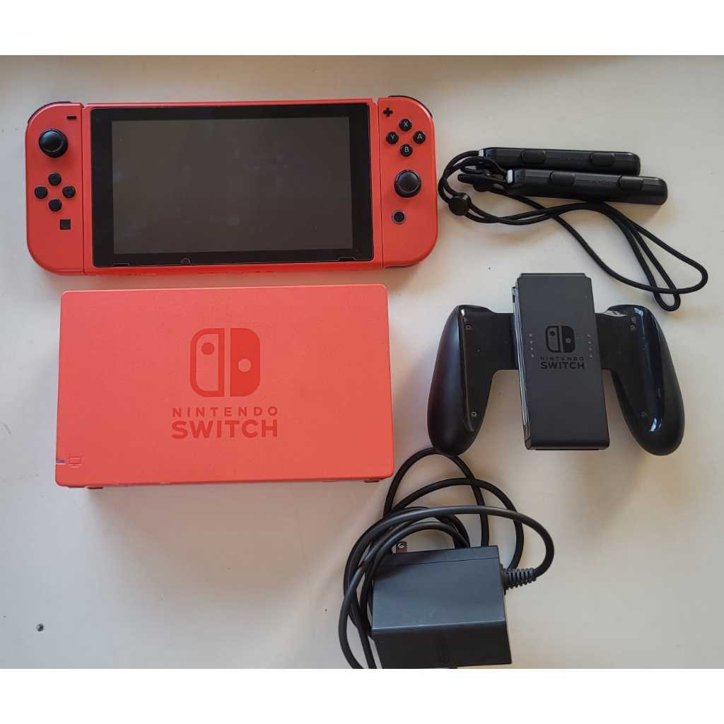 Nintendo Switch V2 Desbloqueado Mario Edition + Case Vermelho + SD 128gb