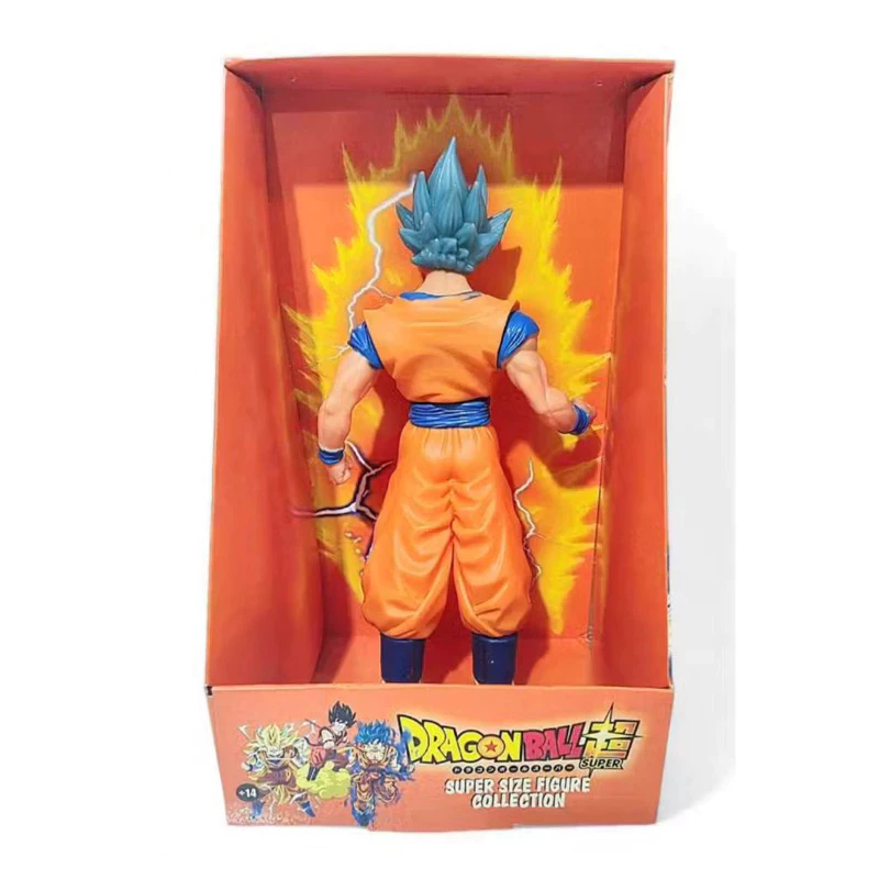 Detalhes do Boneco Goku Super Sayajin Blue em Vinil 22cm C/ Caixa Dragon Ball Envio Imediato Azul