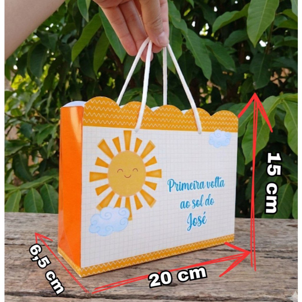 PEGUE E MONTE SACOLINHA PRIMEIRA VOLTA AO SOL PERSONALIZADA LEMBRANCINHA DE ANIVERSÁRIO
