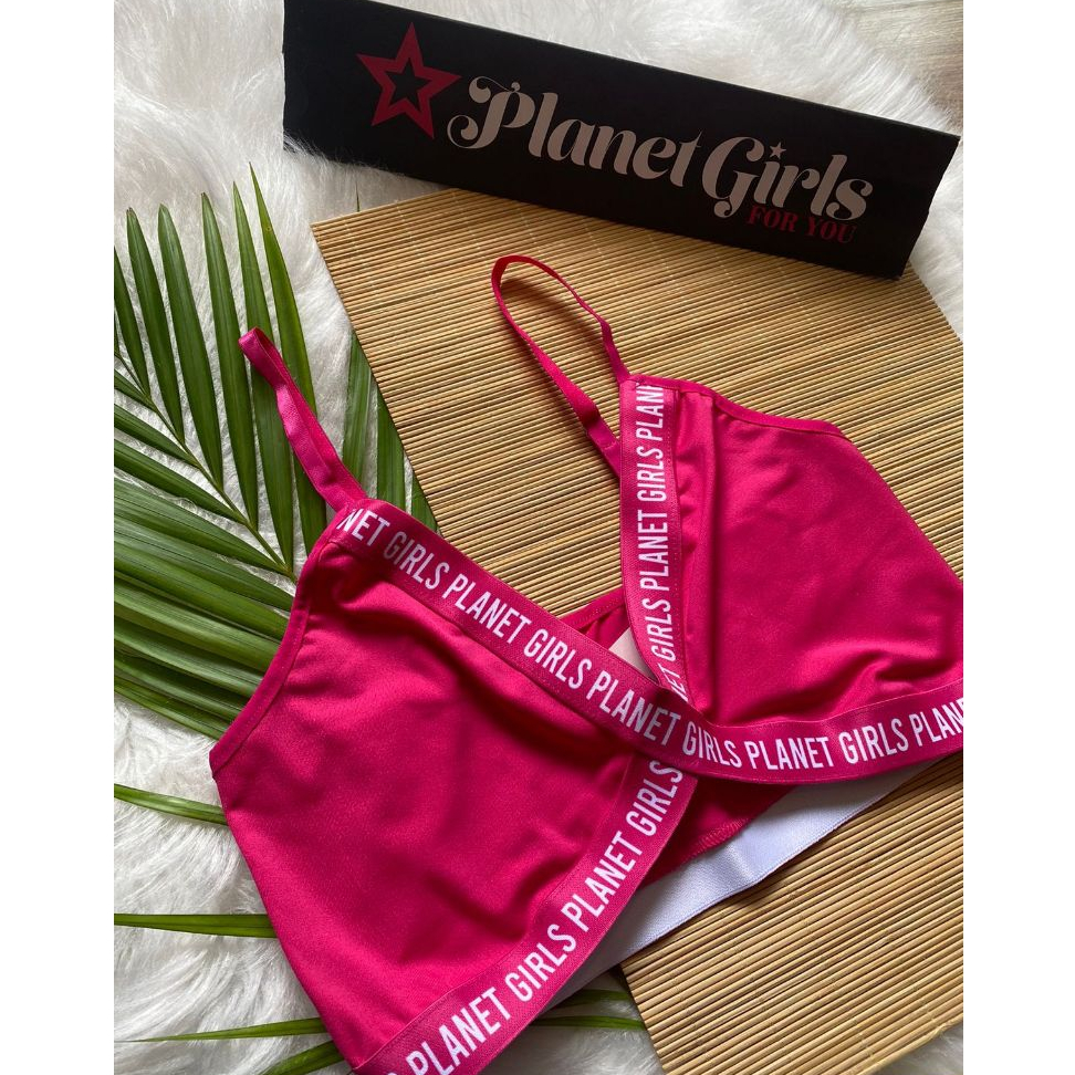 Top cropped letreiro poliamida Planet Girls Original