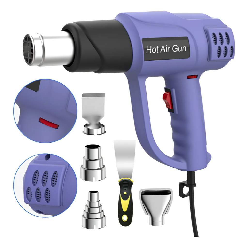 Soprador Térmico Com Kit 5 Bicos Variados 127V para uso Doméstic Aquecimento rápido