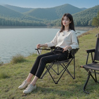 Cadeira Dobrável Semi-Reclinável 140° - Suporta 150kg, Impermeável e Antibacteriana - Ideal para Pesca e Acampamento em Oferta na Shopee